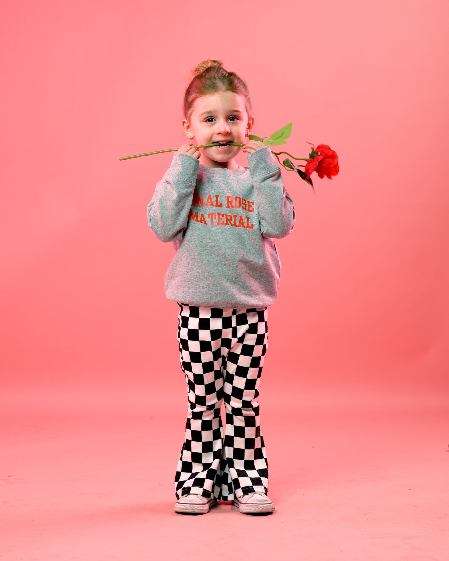 Final Rose Material (Red) - Kids Sweatshirt (Heather Gray)