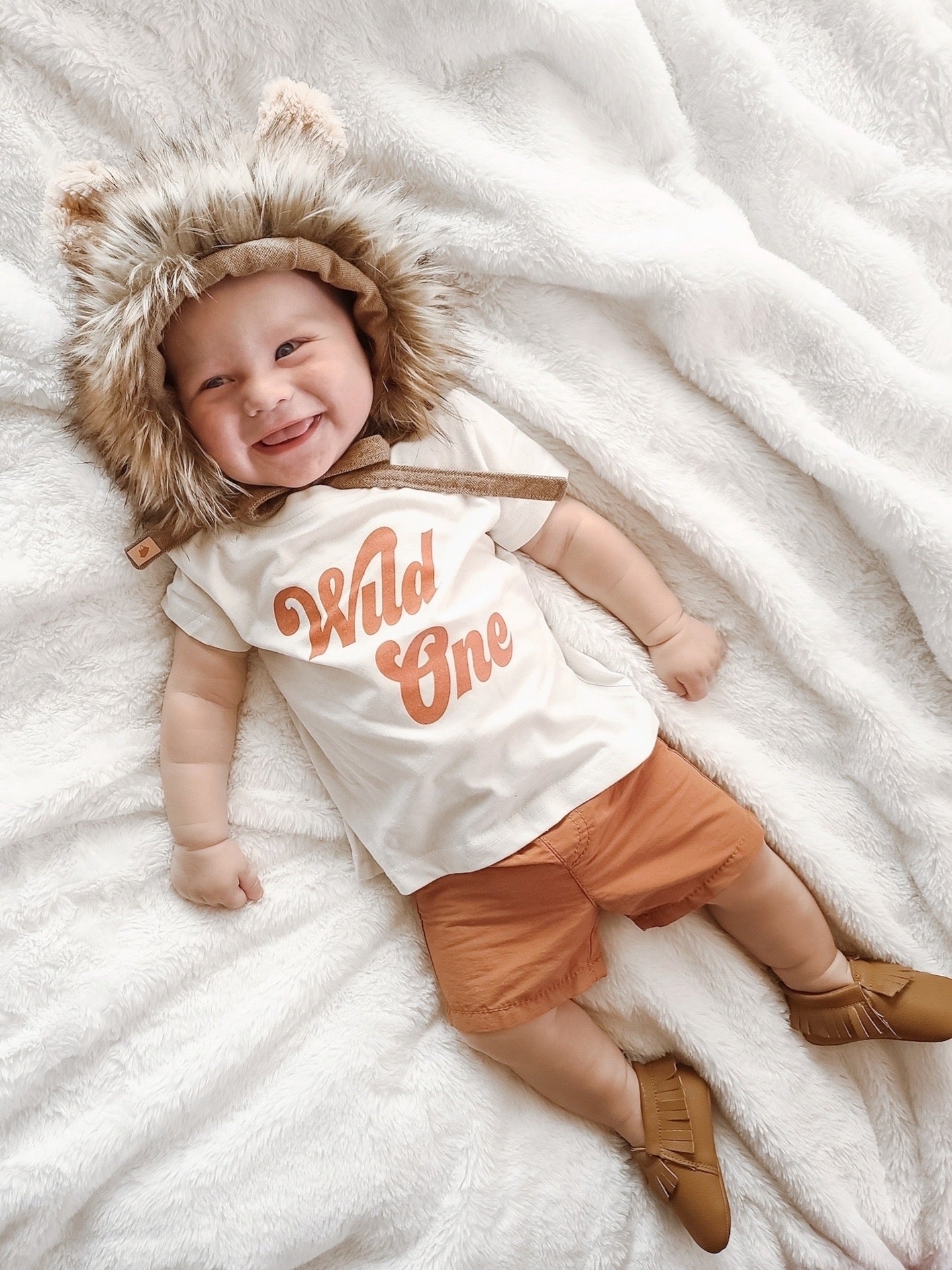 Wild One (Retro, Burnt Orange) - Kids Tee (Natural)