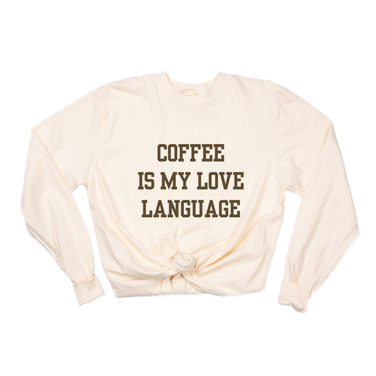 Coffee Is My Love Language (Brown) - Tee (Vintage Natural, Long Sleeve)