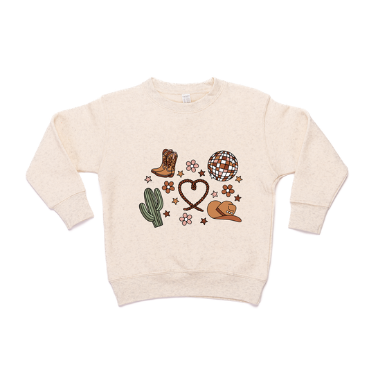 Western Love (Daisies) - Kids Sweatshirt (Heather Natural)