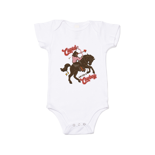 Cupid Aim For A Cowboy - Bodysuit (White, Short Sleeve)