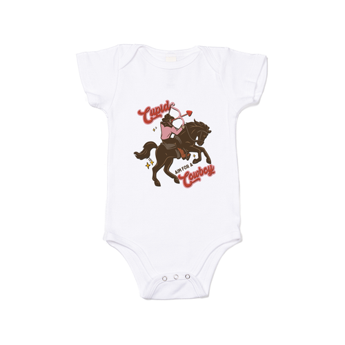 Cupid Aim For A Cowboy - Bodysuit (White, Short Sleeve)