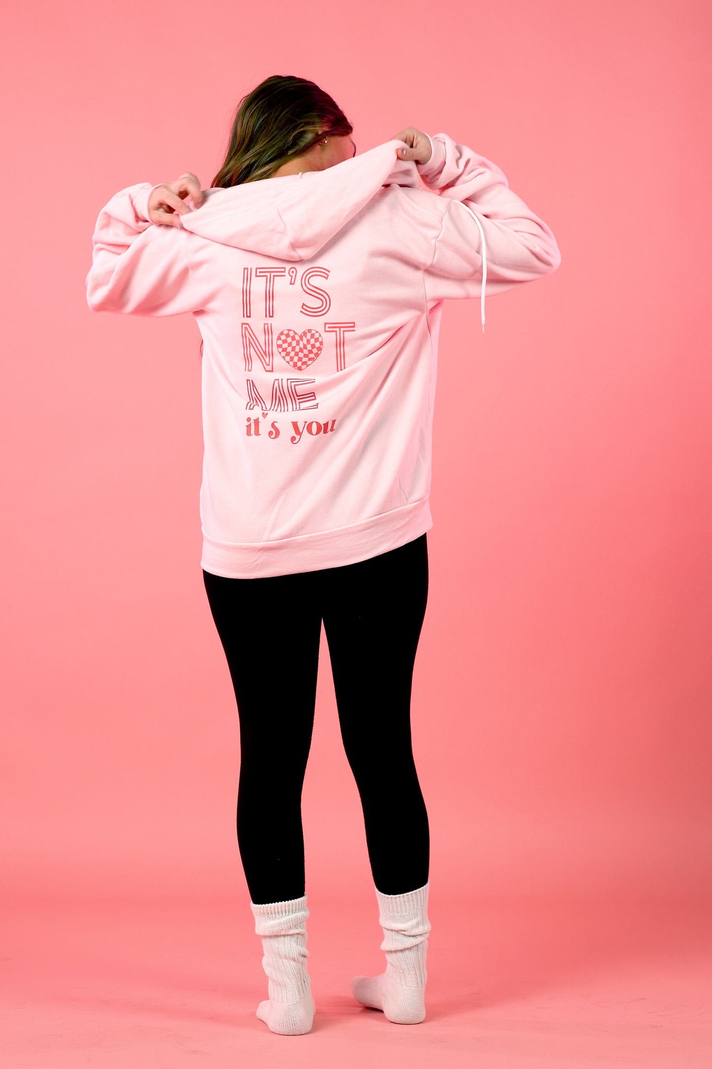 It's Not Me, It's You (Pocket & Back) - Zip-up Hoodie (Pink)