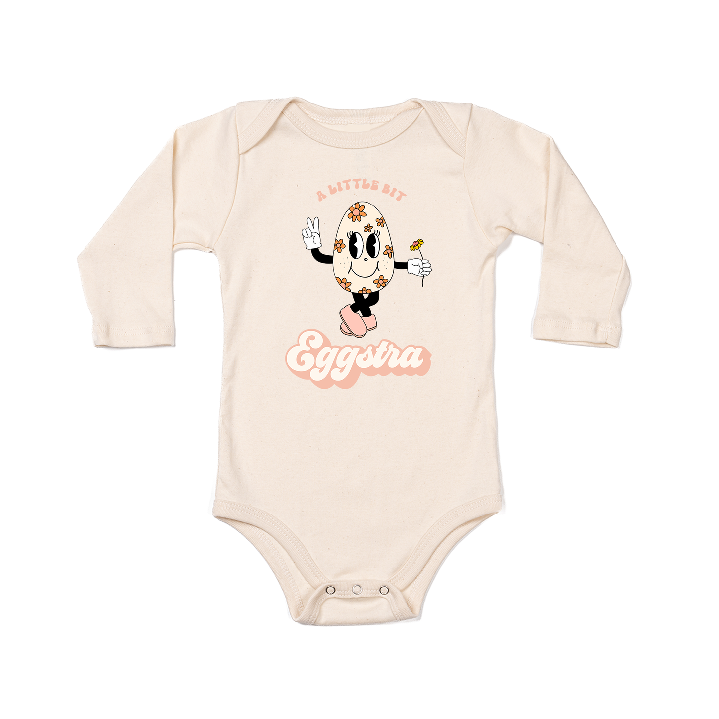 A Little Bit Eggstra - Bodysuit (Natural, Long Sleeve)