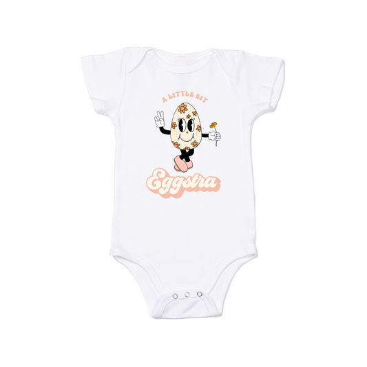 A Little Bit Eggstra - Bodysuit (White, Short Sleeve)