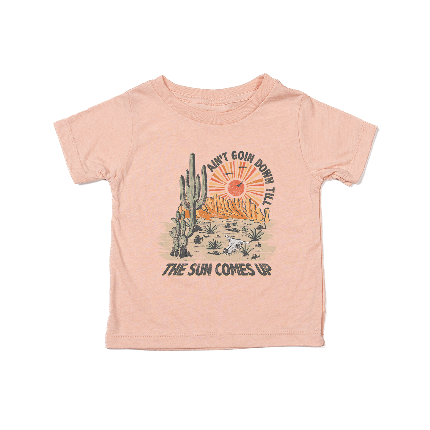 Aint Goin Down Till The Sun Comes Up - Kids Tee (Peach)