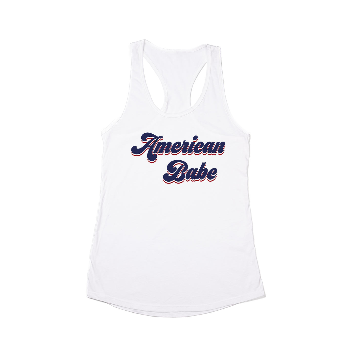 American Babe (Blue) - Women's Racerback Tank Top (White)