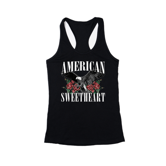 American Sweetheart (Graphic) - Women's Racerback Tank Top (Black)