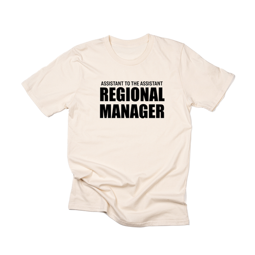 Assistant to the Assistant Regional Manager (Across Front, Black) - Tee (Natural)