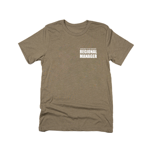 Assistant to the Assistant Regional Manager (Pocket, White) - Tee (Olive)