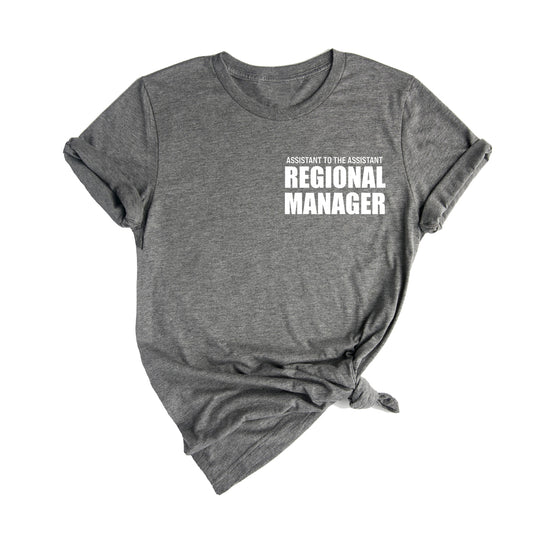 Assistant to the Assistant Regional Manager (Pocket, White) - Tee (Gray)