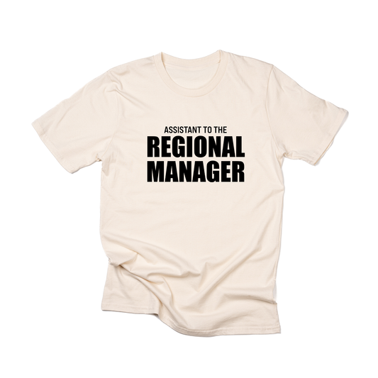 Assistant to the Regional Manager (Across Front, Black) - Tee (Natural)