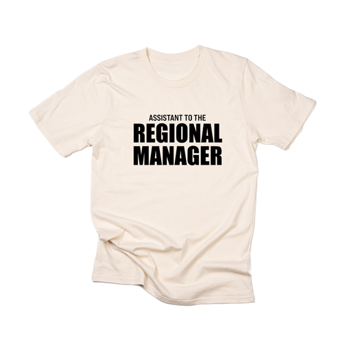 Assistant to the Regional Manager (Across Front, Black) - Tee (Natural)