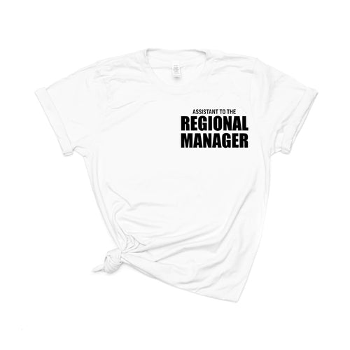 Assistant to the Regional Manager (Pocket, Black) - Tee (White)