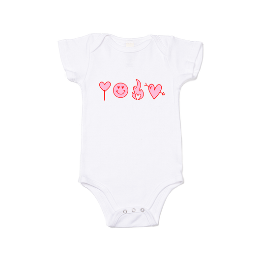 V-Day Things - Bodysuit (White, Short Sleeve)