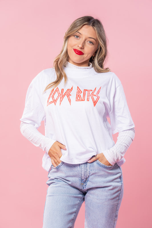 Love Bites (Band Version) - Cropped Tee (White)