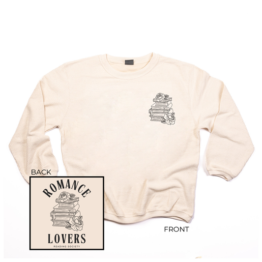 Romance Lovers Reading Society (Pocket & Back) - Corded Sweatshirt (Ivory)