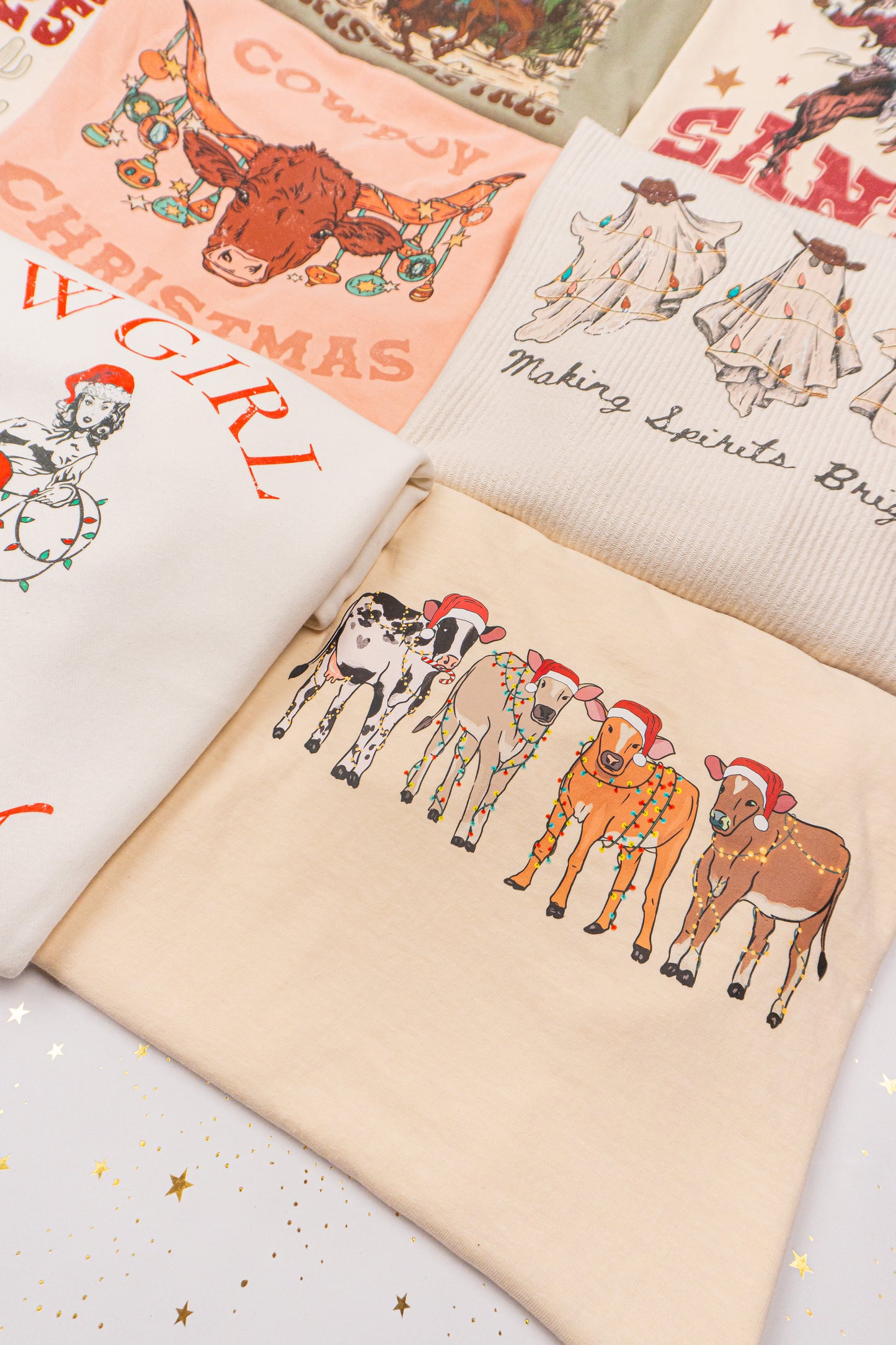 Christmas Cows - Tee (Vintage Natural, Short Sleeve)