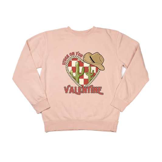 Stuck On You Valentine (Red) - Sweatshirt (Dusty Peach)