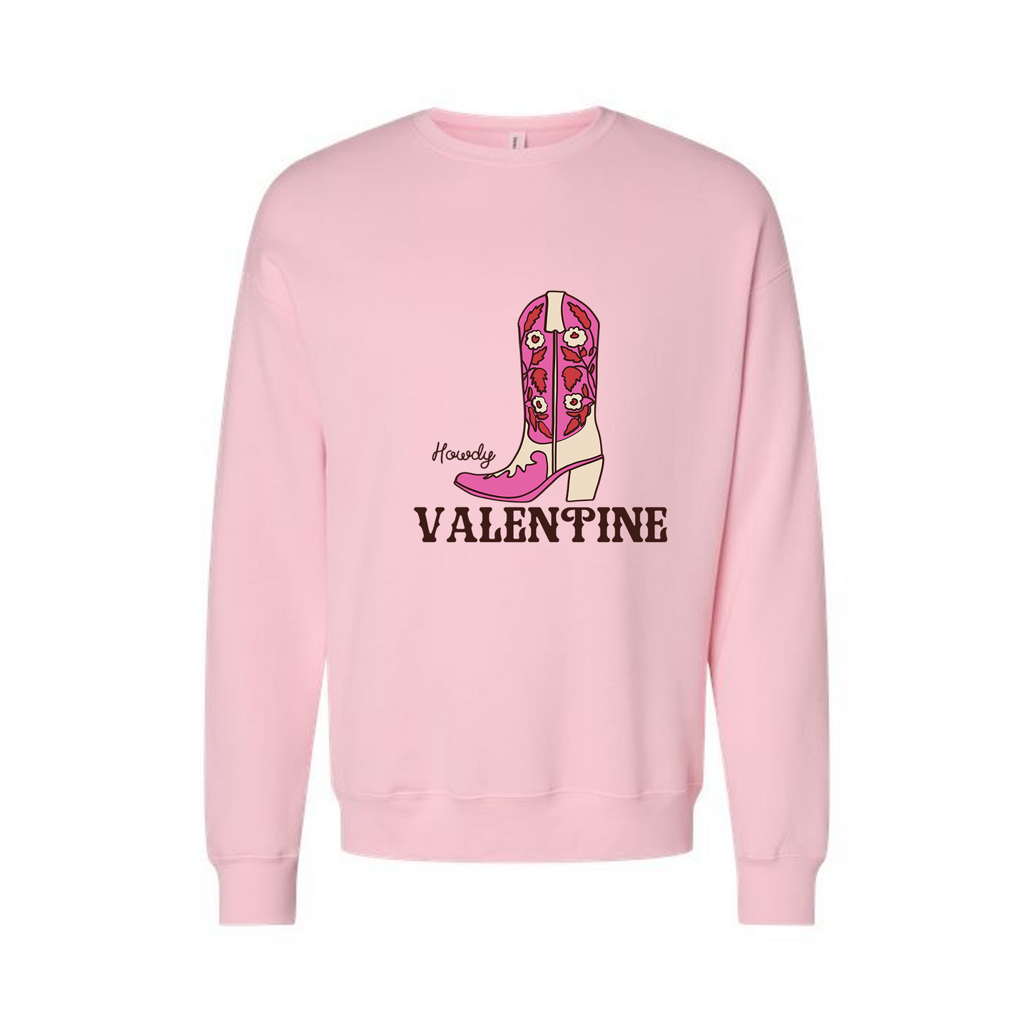 Howdy Valentine (Boot) - Sweatshirt (Light Pink)