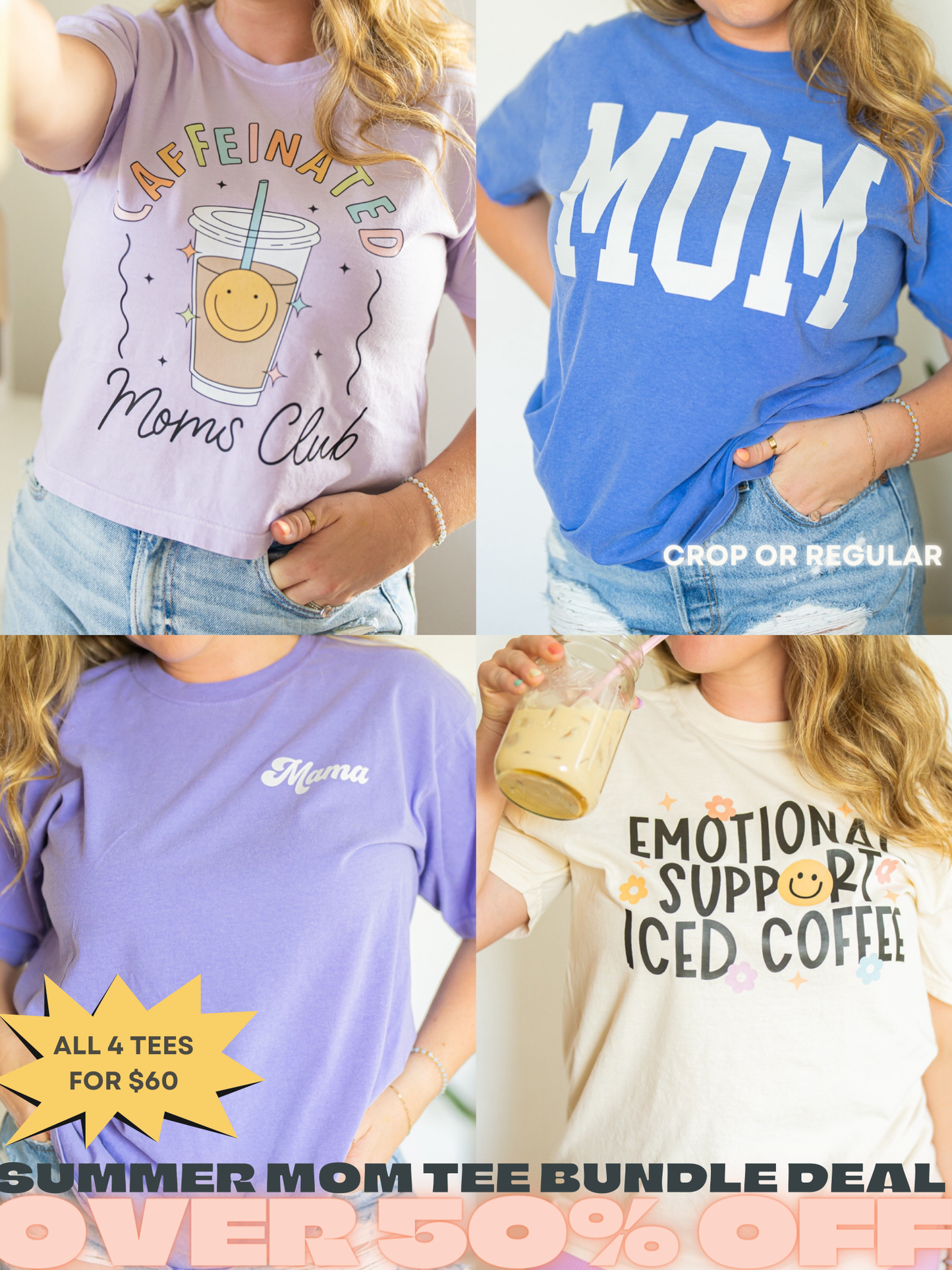Emotional Support ICED Coffee - Cropped Tee (Smoke)