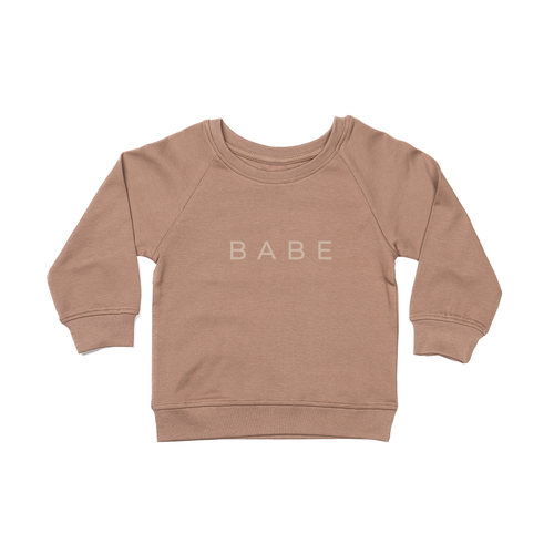 Babe (Tan Minimal) - Kids Pullover (Toffee)