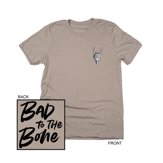 Bad to the Bone (Front and Back) - Tee (Pale Moss)