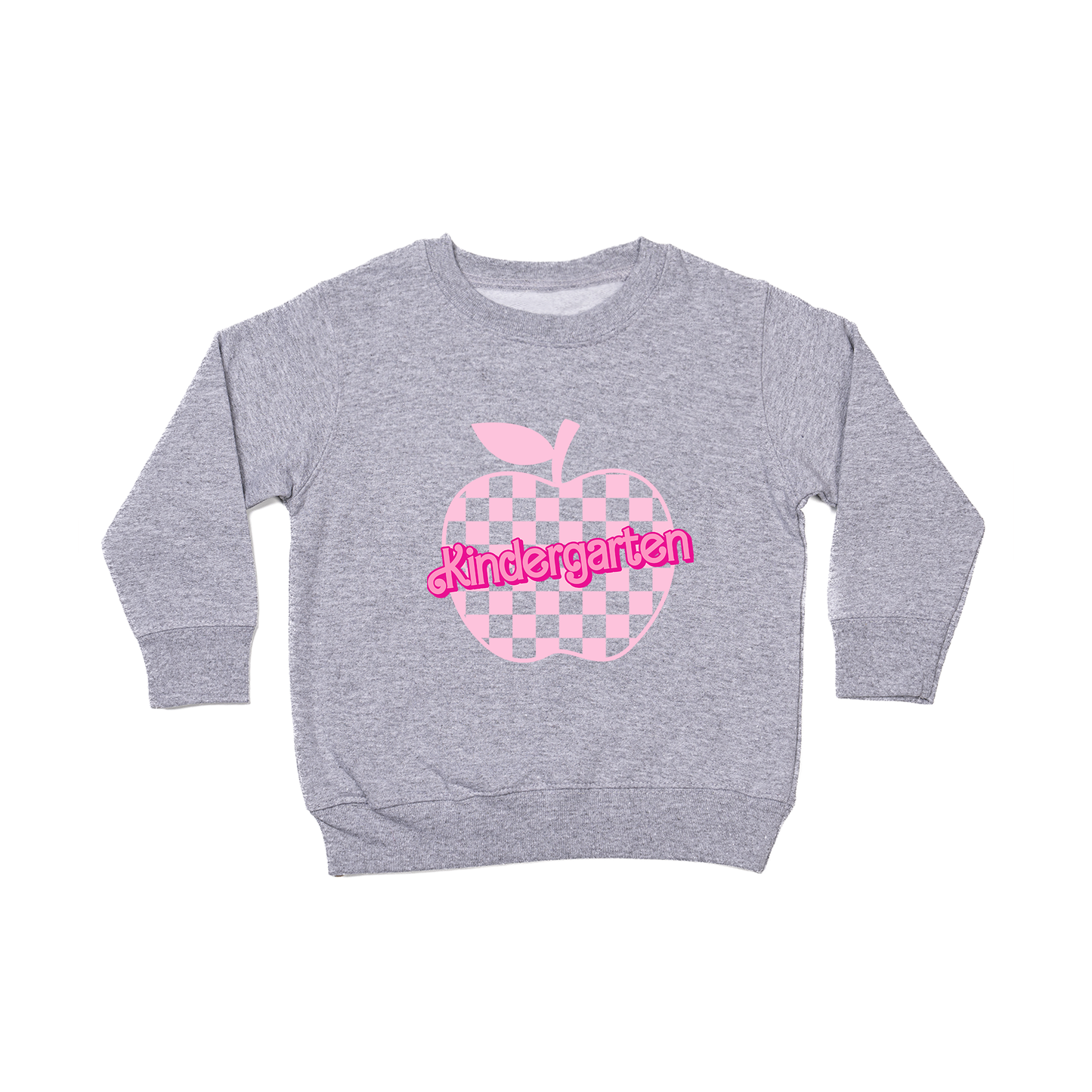 Checkered Apple Pick your Grade - Kids Sweatshirt (Heather Gray)