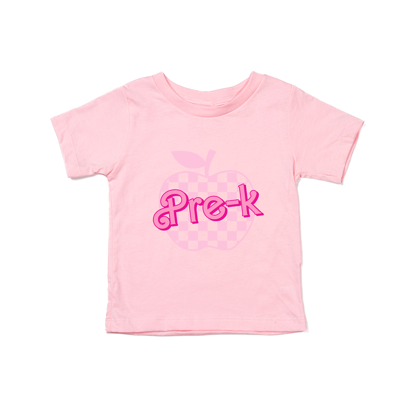 Checkered Apple Pick your Grade - Kids Tee (Pink)