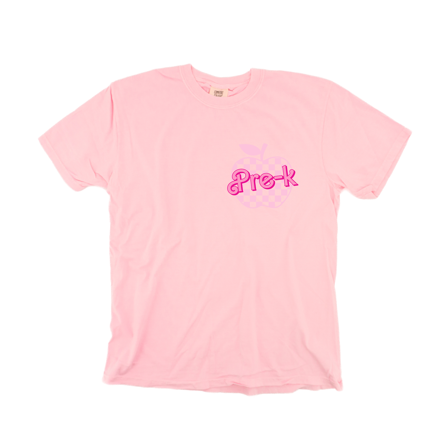 Checkered Apple Pick your Grade (Pocket) - Tee (Pale Pink)