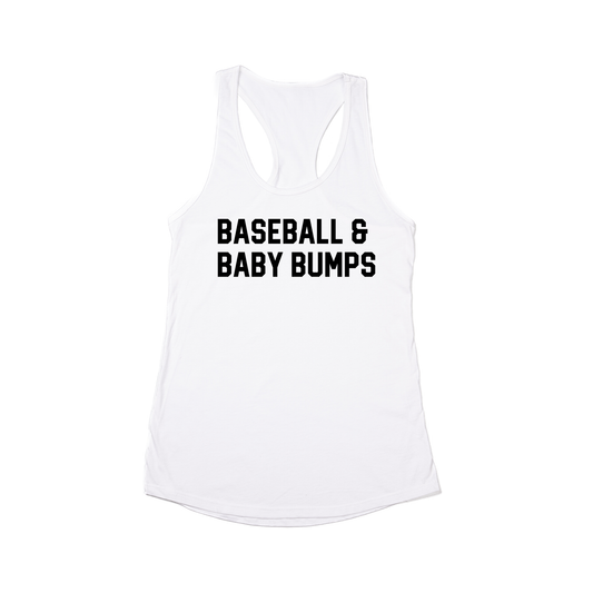 Baseball & Baby Bumps (Black) - Women's Racerback Tank Top (White)