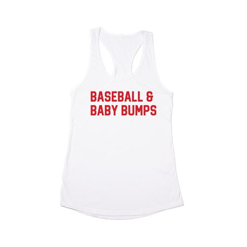 Baseball & Baby Bumps (Red) - Women's Racerback Tank Top (White)