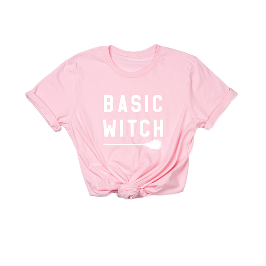 Basic Witch (White) - Tee (Pink)