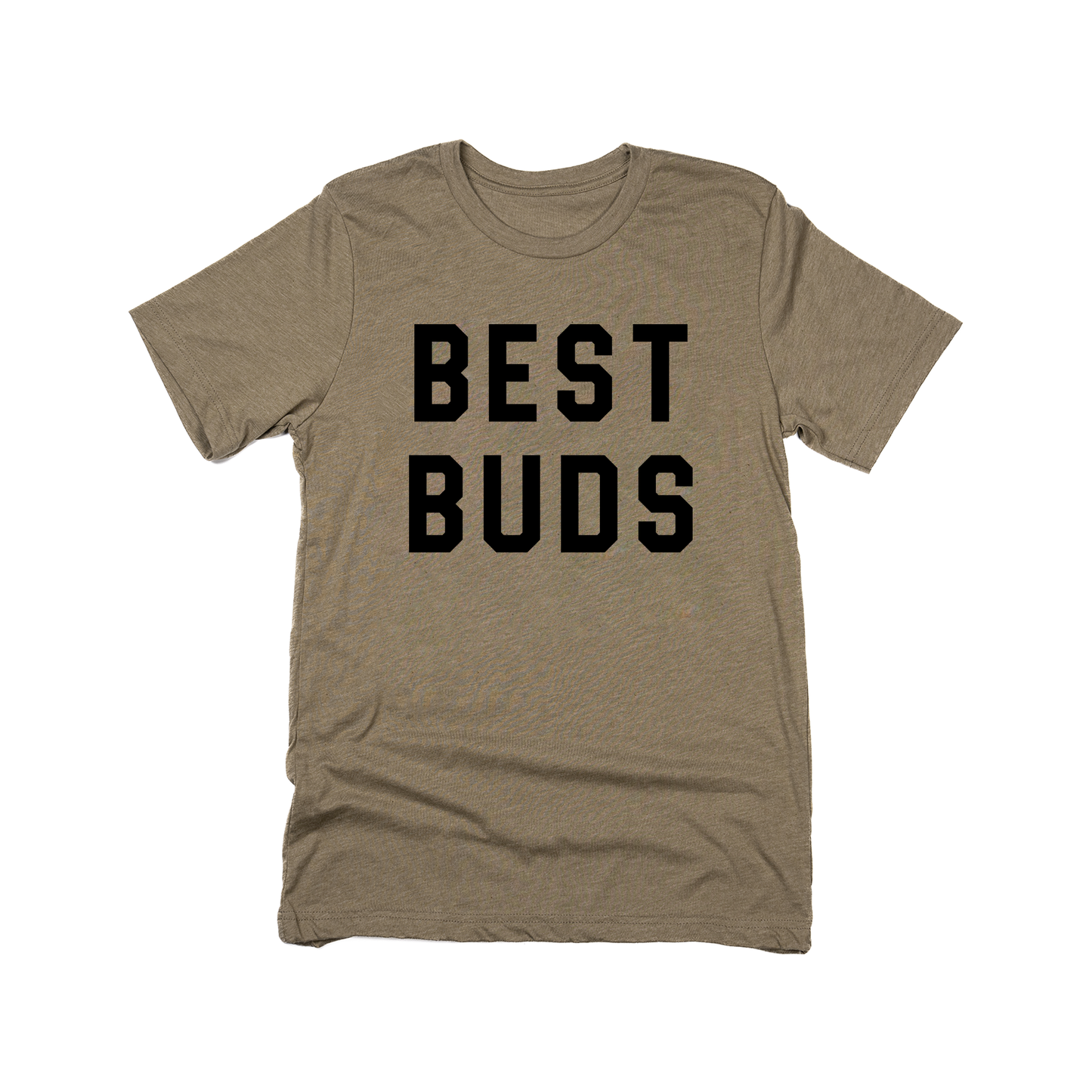 Best Buds (Across Front, Black) - Tee (Olive)