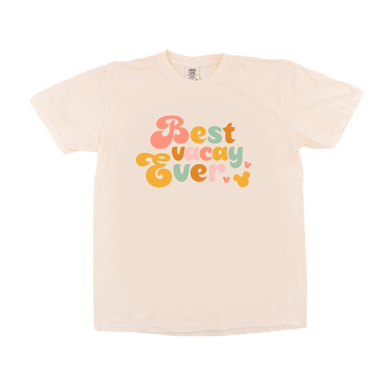 Best Vacay Ever (Multicolor) - Tee (Vintage Natural, Short Sleeve)