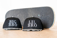 Big Bro (White) - Kids Trucker Hat (Black/Checkered)
