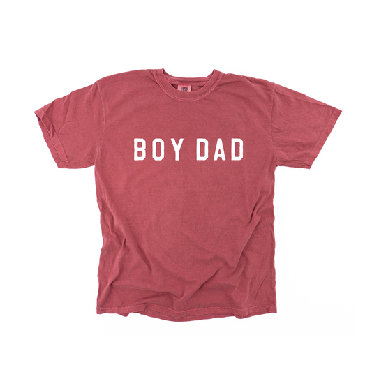 Boy Dad® (Across Front, White) - Tee (Brick)