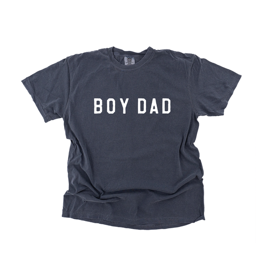 Boy Dad® (Across Front, White) - Tee (Denim)