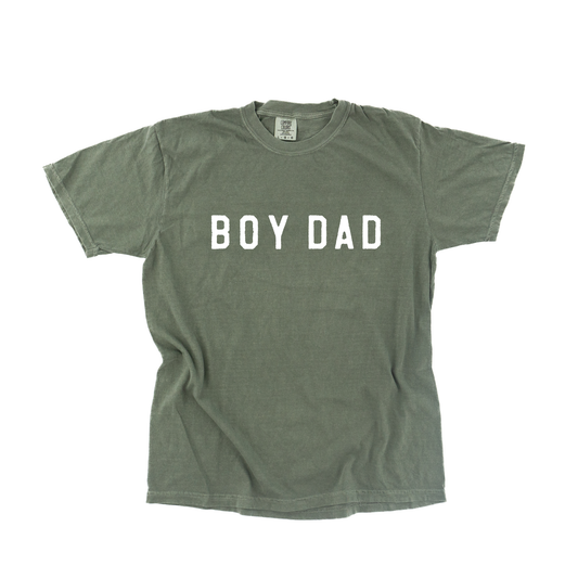 Boy Dad® (Across Front, White) - Tee (Spruce)