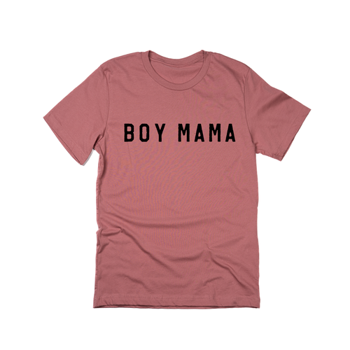 Boy Mama (Across Front, Black) - Tee (Mauve)