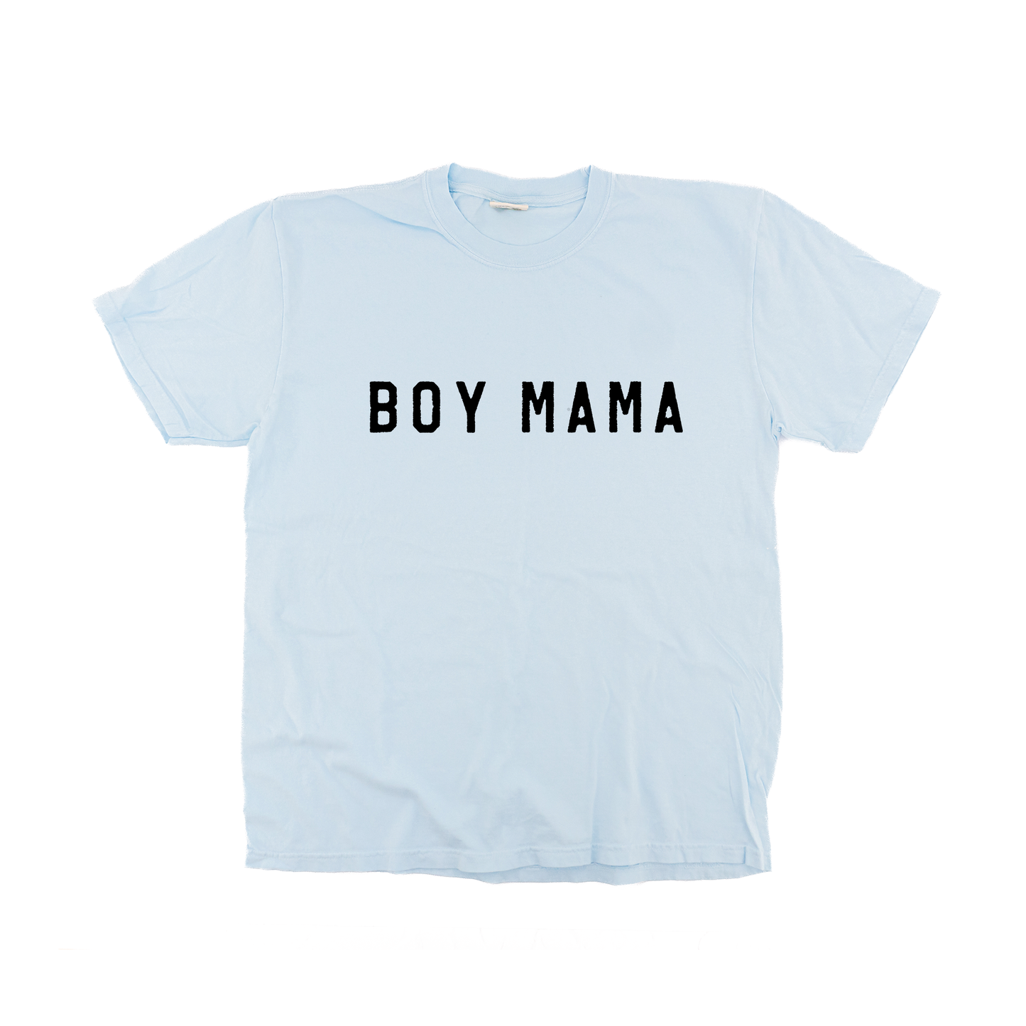 Boy Mama (Across Front, Black) - Tee (Pale Blue)