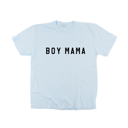Boy Mama (Across Front, Black) - Tee (Pale Blue)