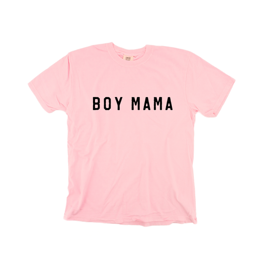 Boy Mama (Across Front, Black) - Tee (Pale Pink)