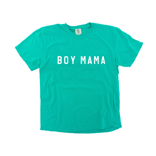Boy Mama (Across Front, White) - Tee (Island Green)