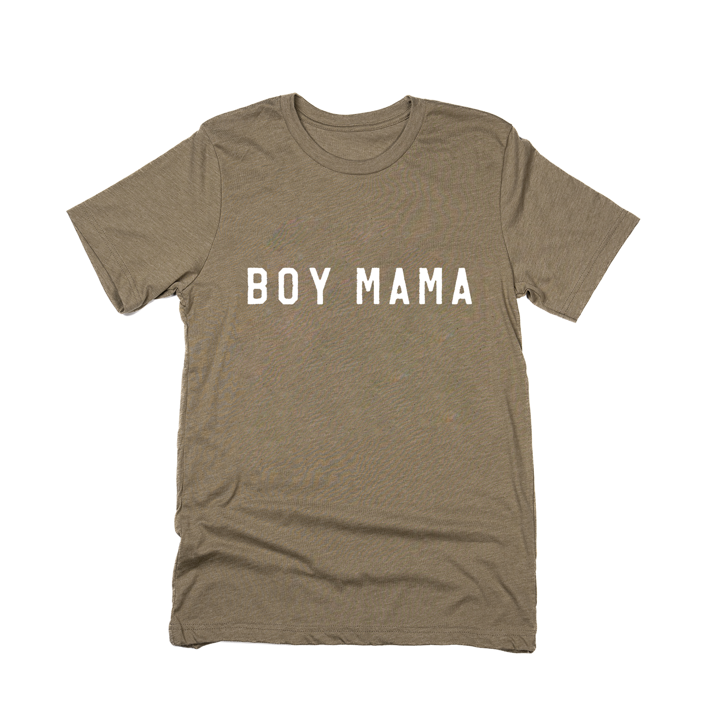 Boy Mama (Across Front, White) - Tee (Olive)