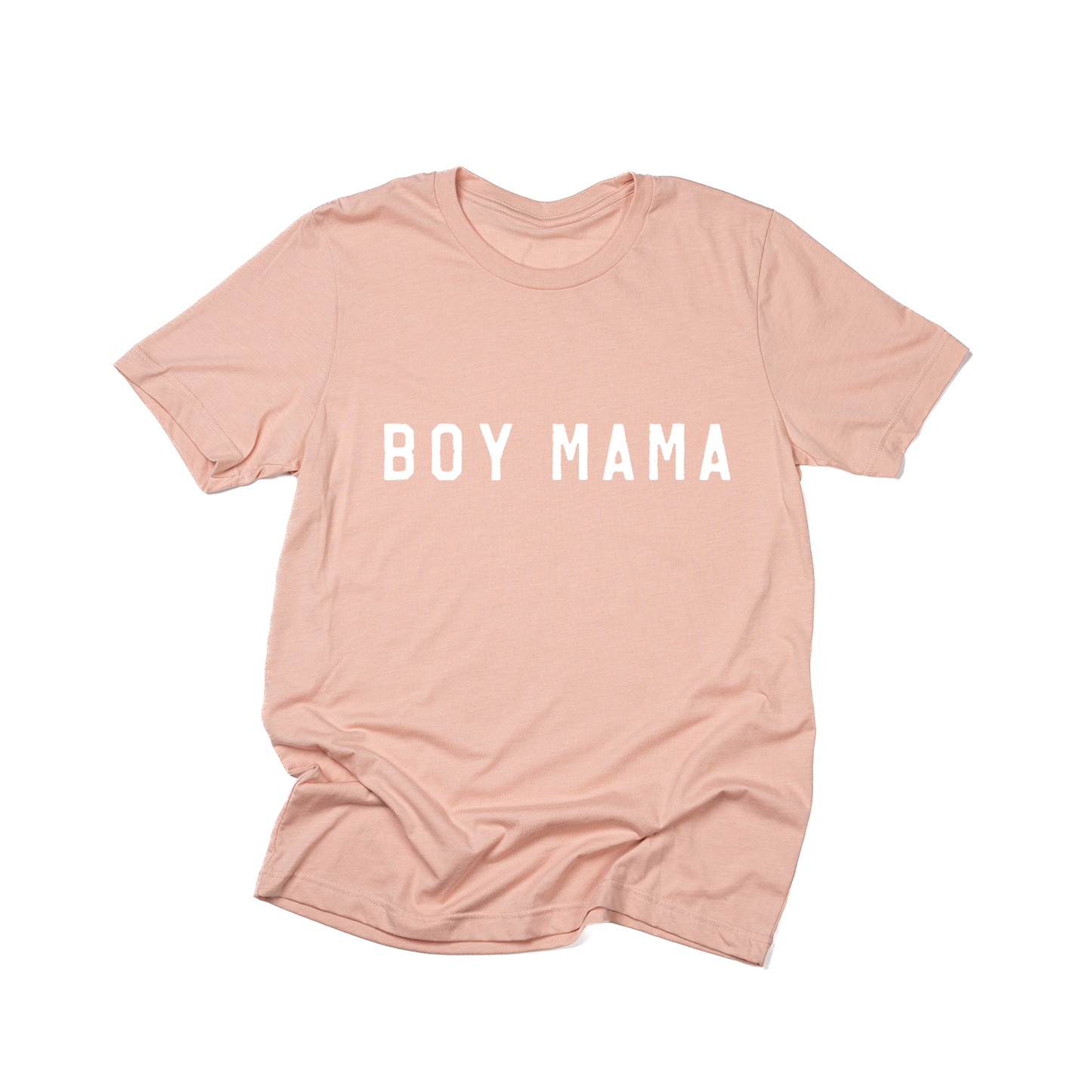 Boy Mama (Across Front, White) - Tee (Peach)