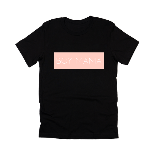 Boy Mama (Boxed Collection, Ballerina Pink Box/White Text) - Tee (Black)