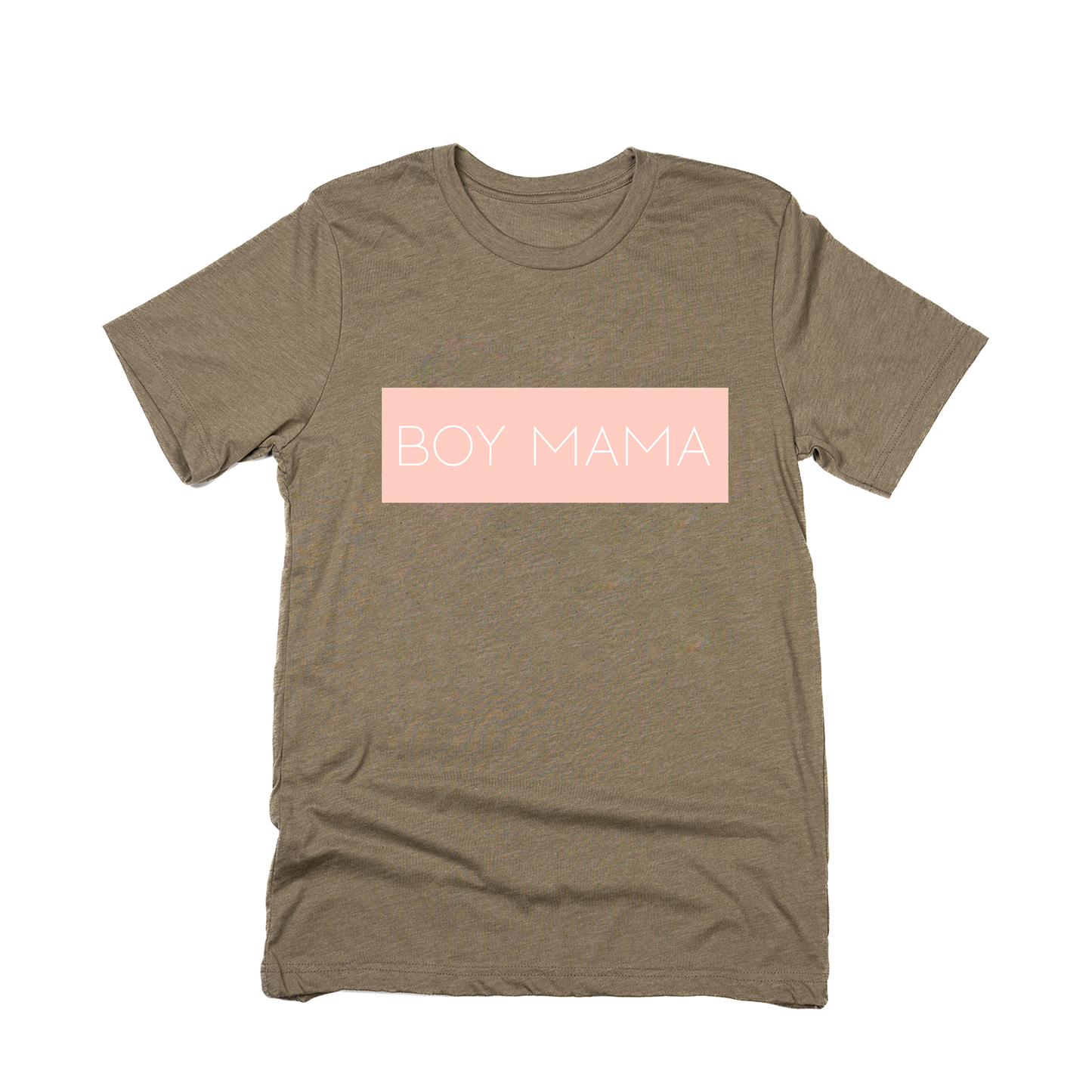 Boy Mama (Boxed Collection, Ballerina Pink Box/White Text) - Tee (Olive)