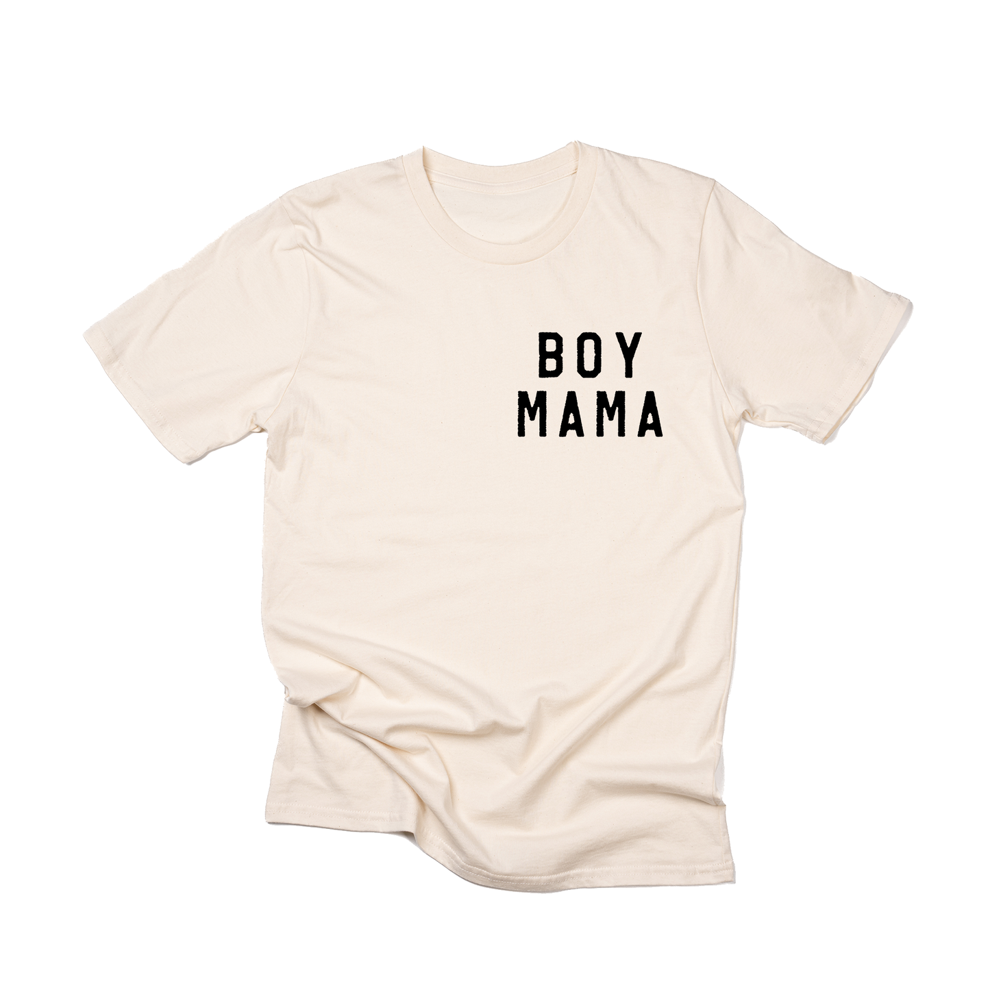 Boy Mama (Pocket, Black) - Tee (Natural)