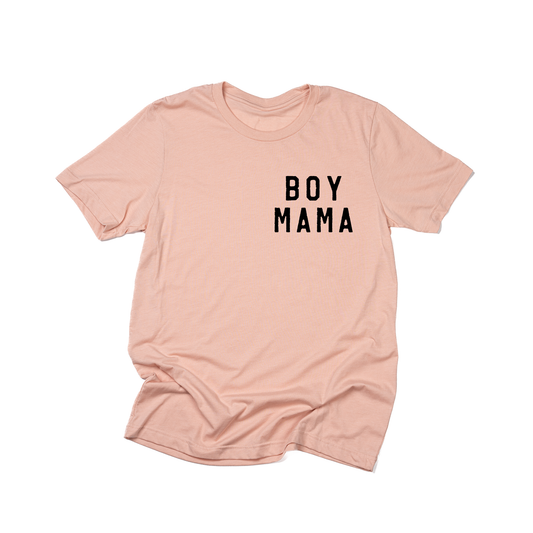 Boy Mama (Pocket, Black) - Tee (Peach)